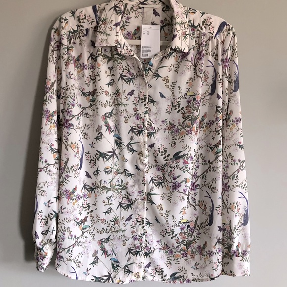 Floral H&M button down shirt size 10 - Picture 1 of 6